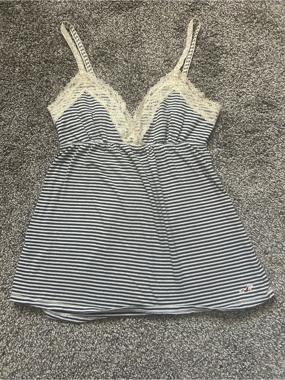Y2k Hollister Striped Lace Babydoll Top FIRM PRICE